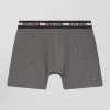 Anthracite grey stretch cotton boxers with branded waistband