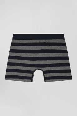 Anthracite grey striped stretch cotton boxers