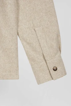 Beige mixed cotton shirt