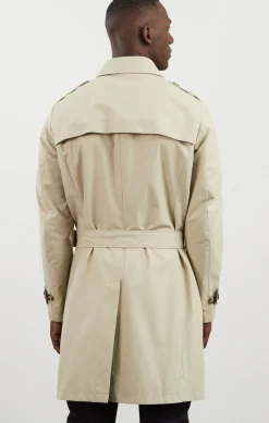 Beige water-repellent trench coat