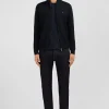 Black cotton cardigan with zipper