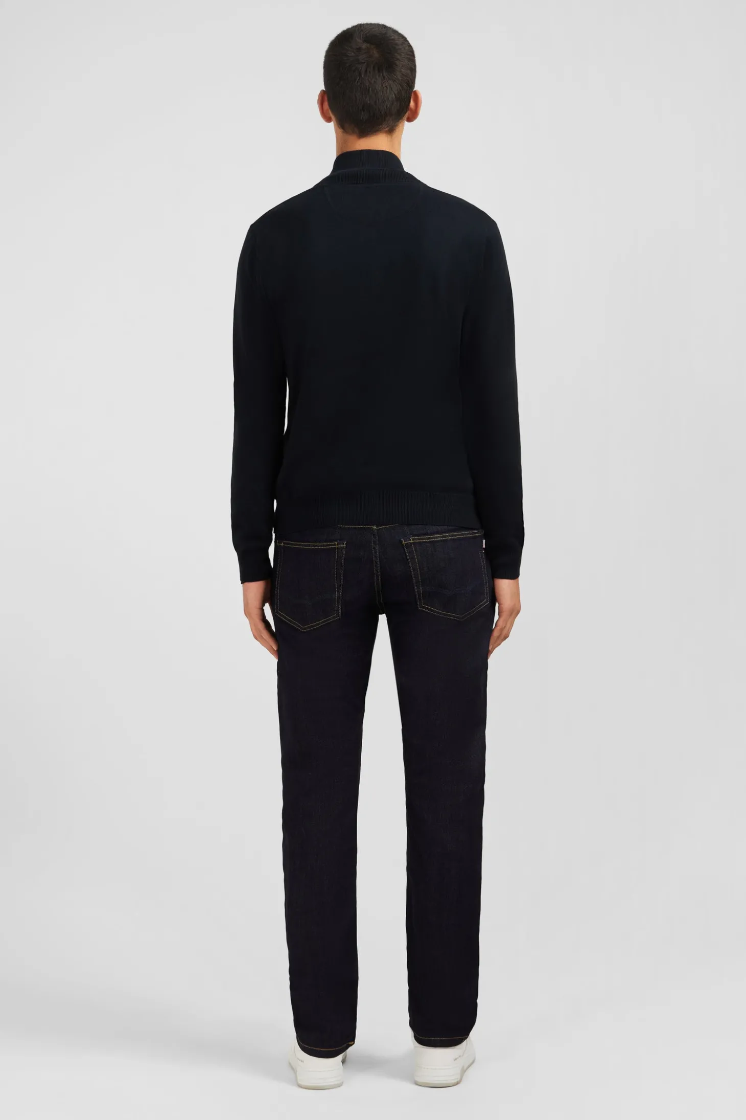 Black cotton cardigan with zipper