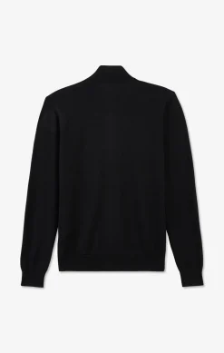 Black cotton cardigan with zipper