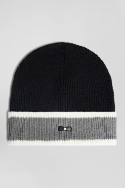 Black cotton EP10 jacquard beanie