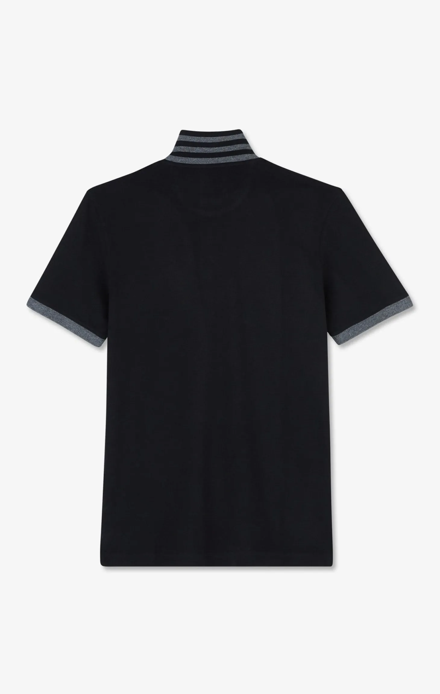 Black pima cotton polo with contrasting accents