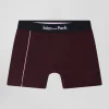 Bordeaux stretch cotton boxers with pink piping