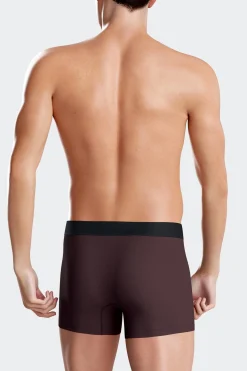 Bordeaux stretch cotton boxers with pink piping