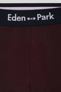 Bordeaux stretch cotton boxers with pink piping