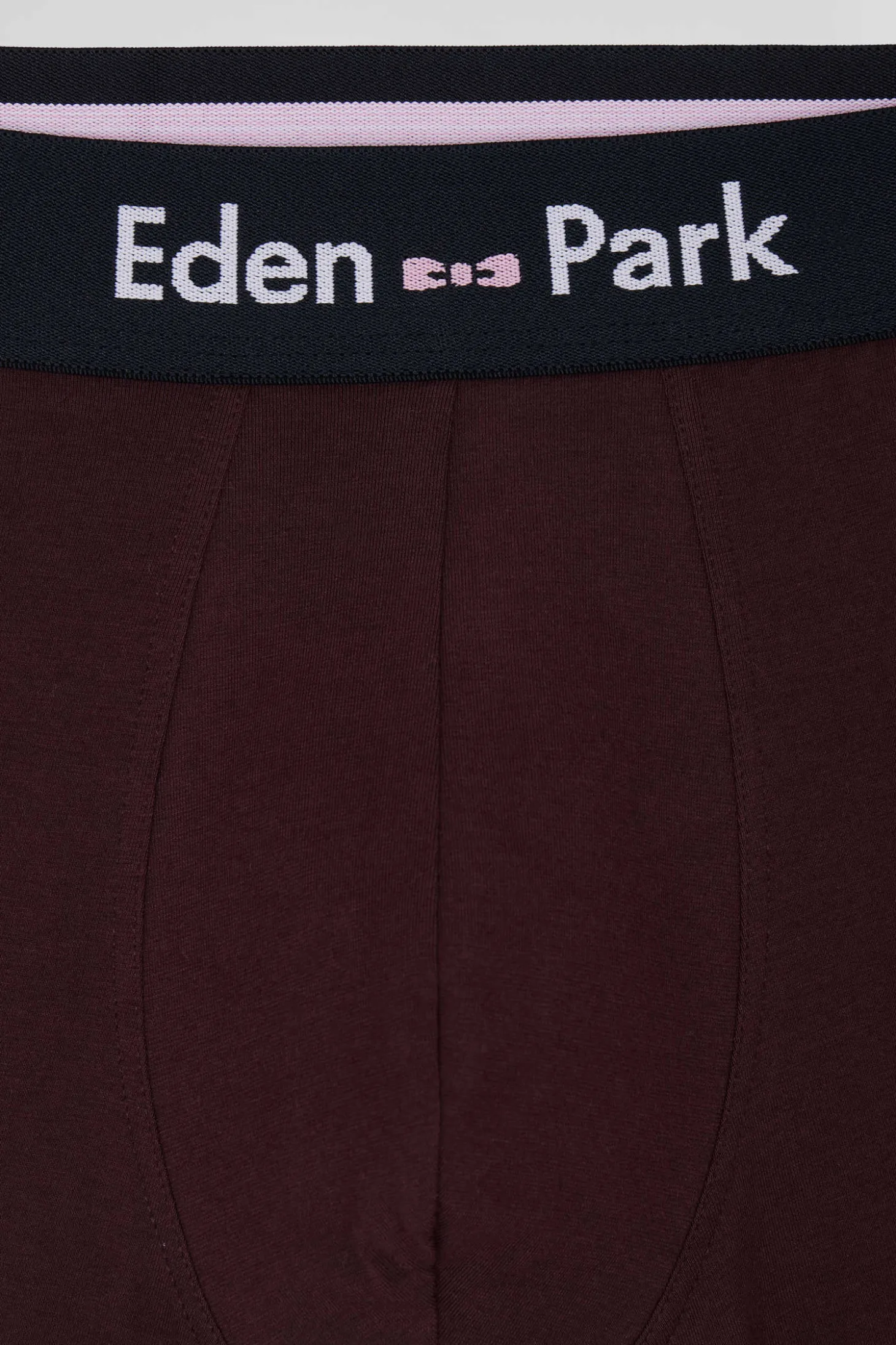 Bordeaux stretch cotton boxers with pink piping