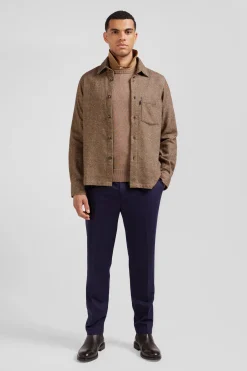 Brown mixed cotton shirt