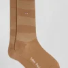 Brown socks with knit plays in stretch cotton