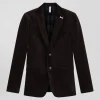 Brown stretch cotton velvet jacket Modern fit