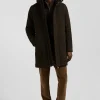 Brown wool parka