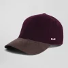 Burgundy and brown wool felt cap
