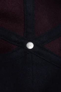 Burgundy and brown wool felt cap