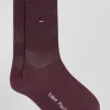 Burgundy socks with knit plays in stretch cotton