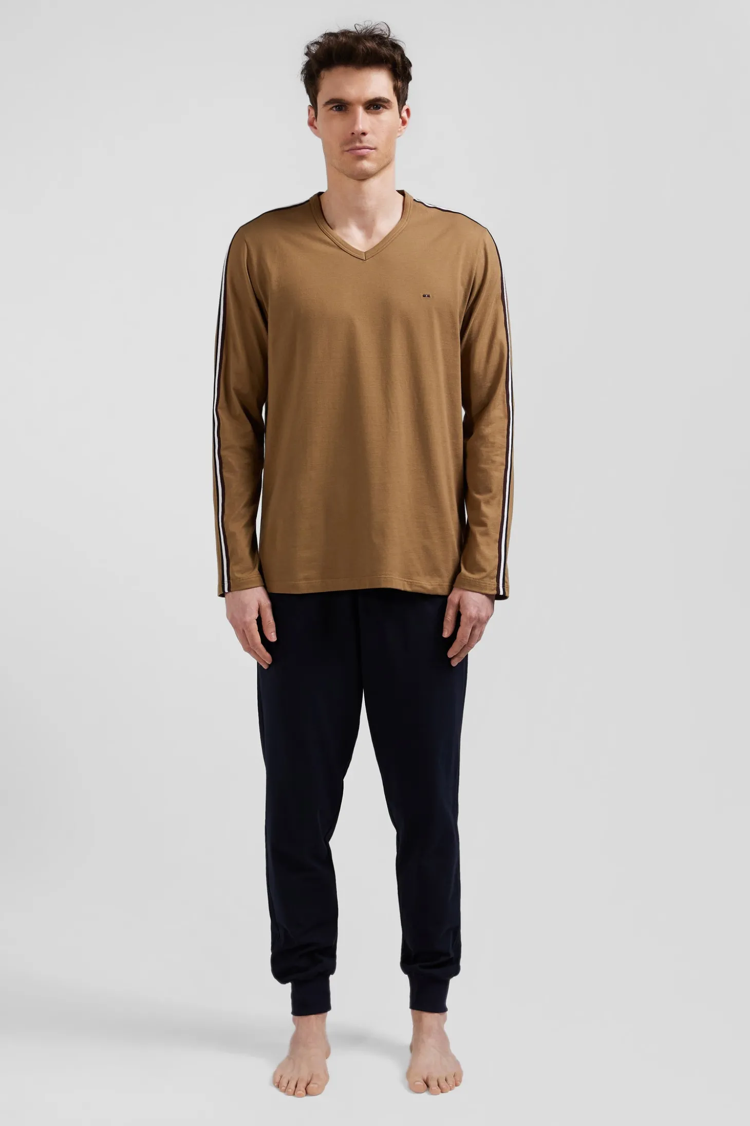 Camel long cotton pajamas