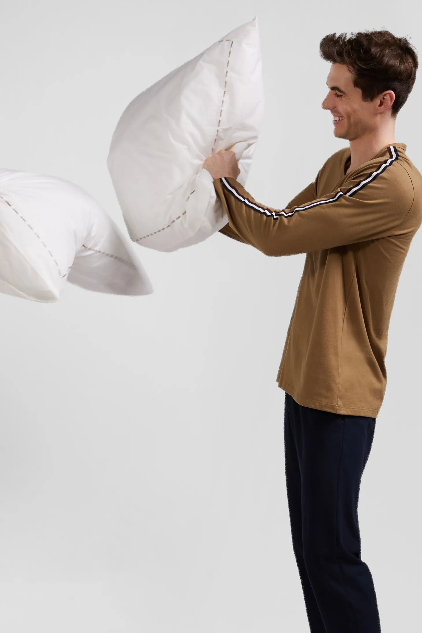 Camel long cotton pajamas