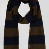 Camel striped mixed wool large scarf
