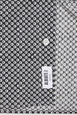Chemise en popeline de coton grise imprimé graphique coupe Slim