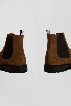 Chunky sole brown leather Chelsea boots