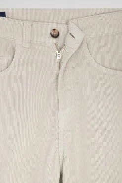 Comfort beige stretch cotton 5-pocket jeans