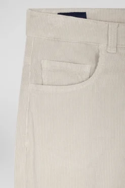 Comfort beige stretch cotton 5-pocket jeans