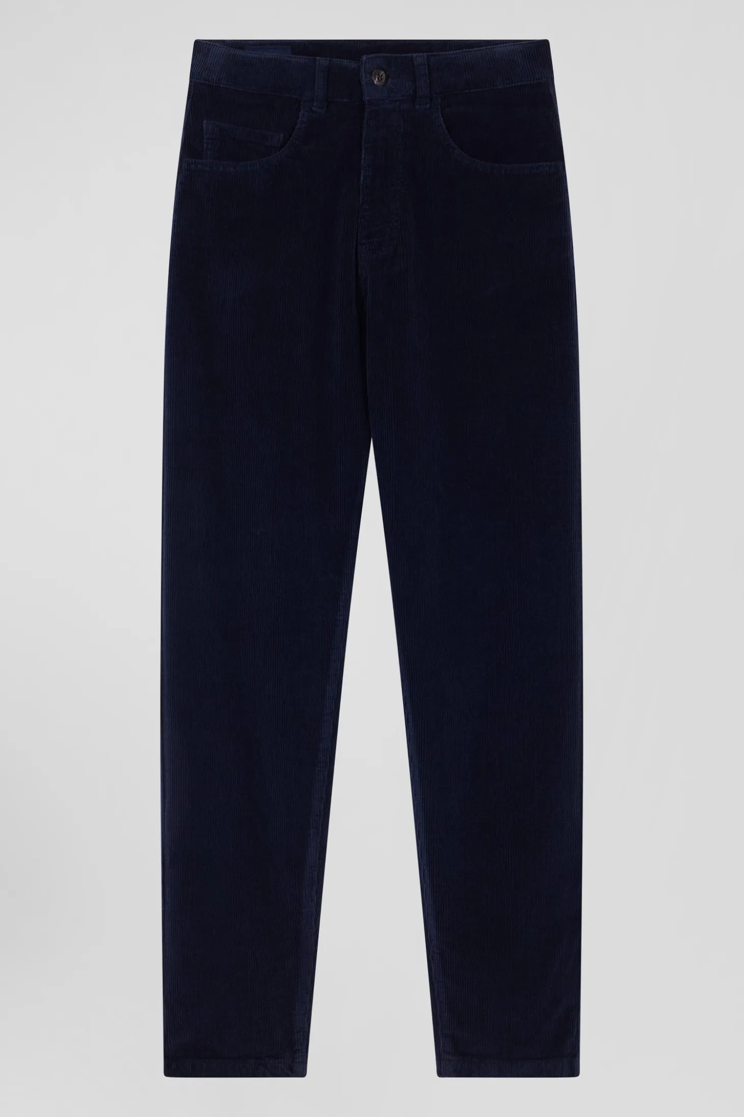 Comfort navy blue stretch cotton 5-pocket jeans