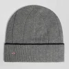 Cotton and cashmere beanie with contrasting trim