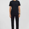 Crew neck black pima cotton t-shirt