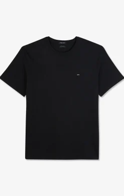 Crew neck black pima cotton t-shirt