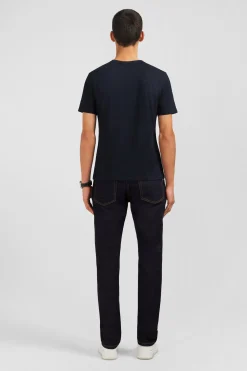 Crew neck black pima cotton t-shirt