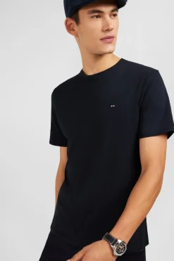 Crew neck black pima cotton t-shirt