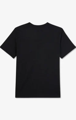 Crew neck black pima cotton t-shirt