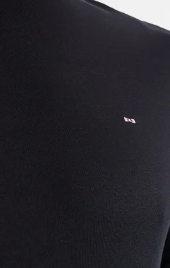 Crew neck black pima cotton t-shirt