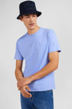 Crew neck light blue pima cotton t-shirt