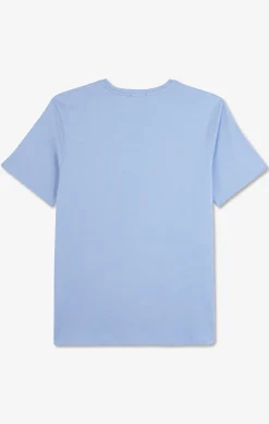 Crew neck light blue pima cotton t-shirt