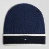 Dark blue cotton EP10 jacquard beanie