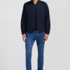 Dark blue jacket in cotton gabardine