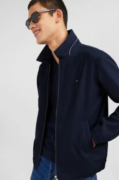 Dark blue jacket in cotton gabardine