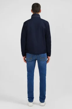 Dark blue jacket in cotton gabardine