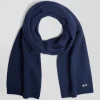 Dark blue plain cotton scarf