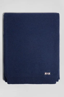 Dark blue plain cotton scarf