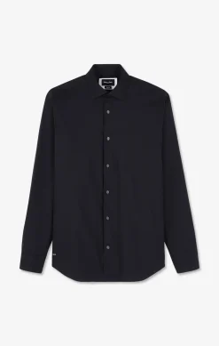 Dark blue shirt in stretch cotton