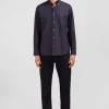 Dark grey plain cotton shirt