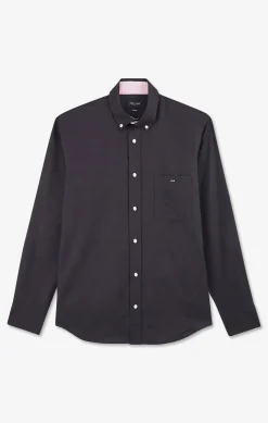 Dark grey plain cotton shirt