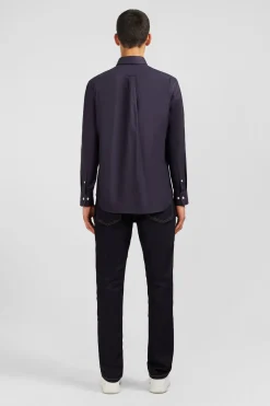 Dark grey plain cotton shirt