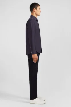 Dark grey plain cotton shirt
