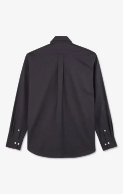 Dark grey plain cotton shirt