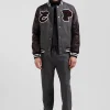 Dark grey Teddy leather jacket